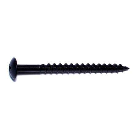Buildright Wood Screw, #10, 2-1/2 in, Black Phosphate Steel Truss Head Phillips Drive, 300 PK 08157